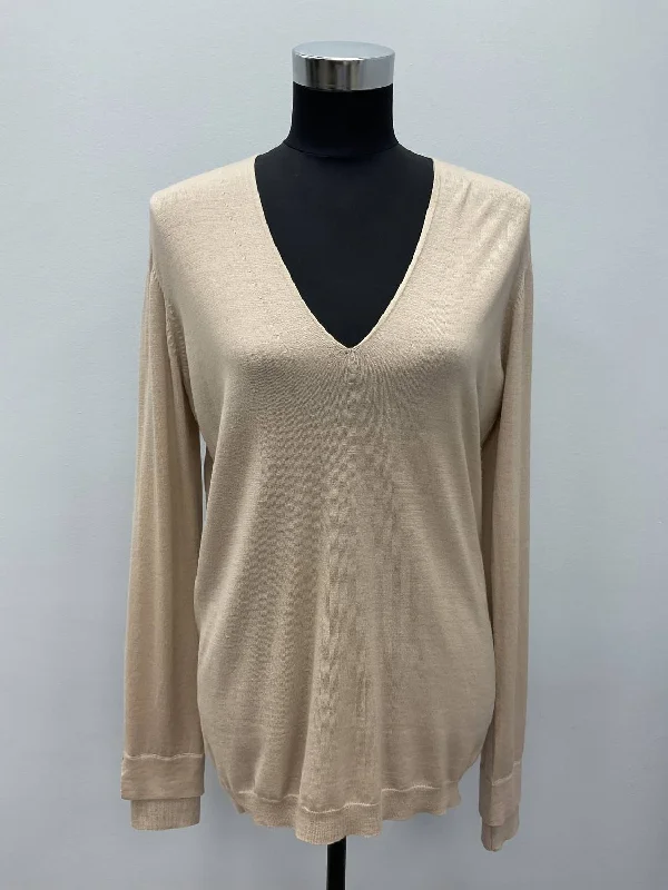 Nude Vneck Wool/cashmere Sweater