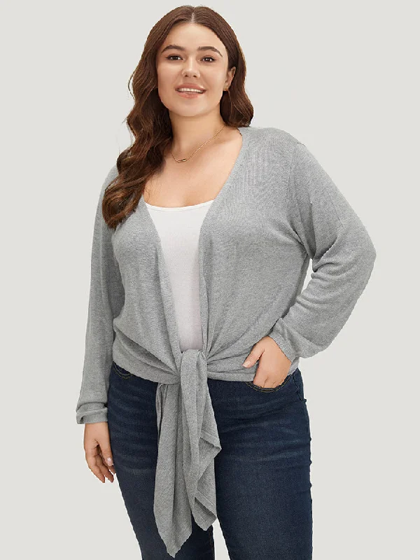 Supersoft Essentials Plain Bowknot Front Supersoft Cardigan