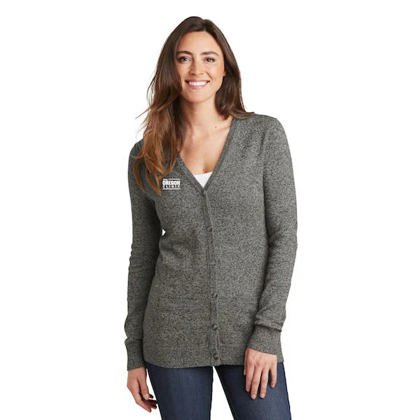 Port Authority Ladies Marled Cardigan Sweater