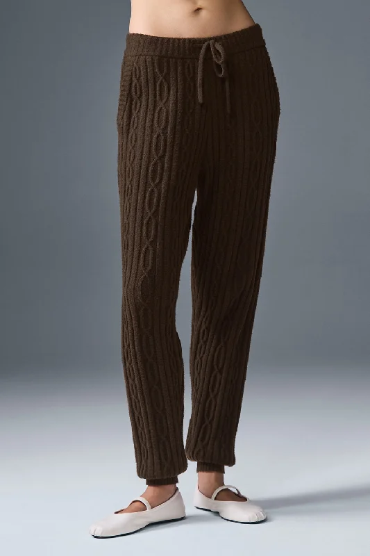 Cable Knit Winter Bliss Pant - Espresso