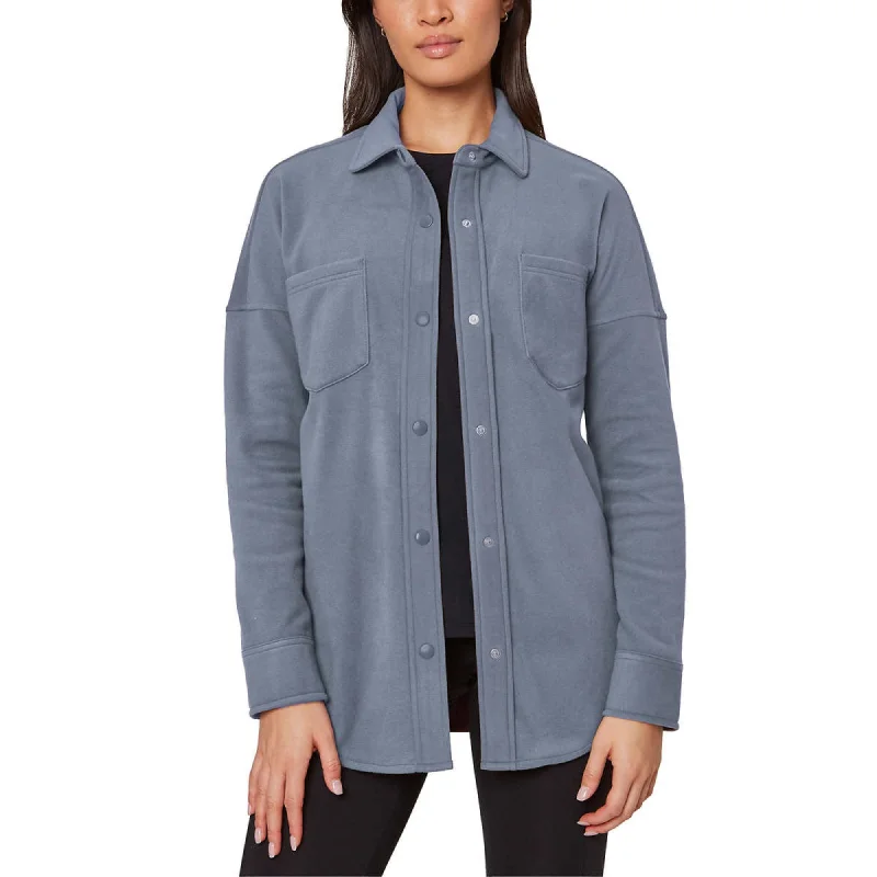 Mondetta Women's Soft Plush Cozy Moisture Wicking Snap Button Up Shirt