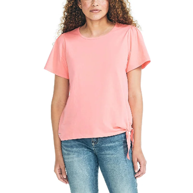 Nautica Women's Lightweight Cotton Jersey Tee Side Tie T-Shirt