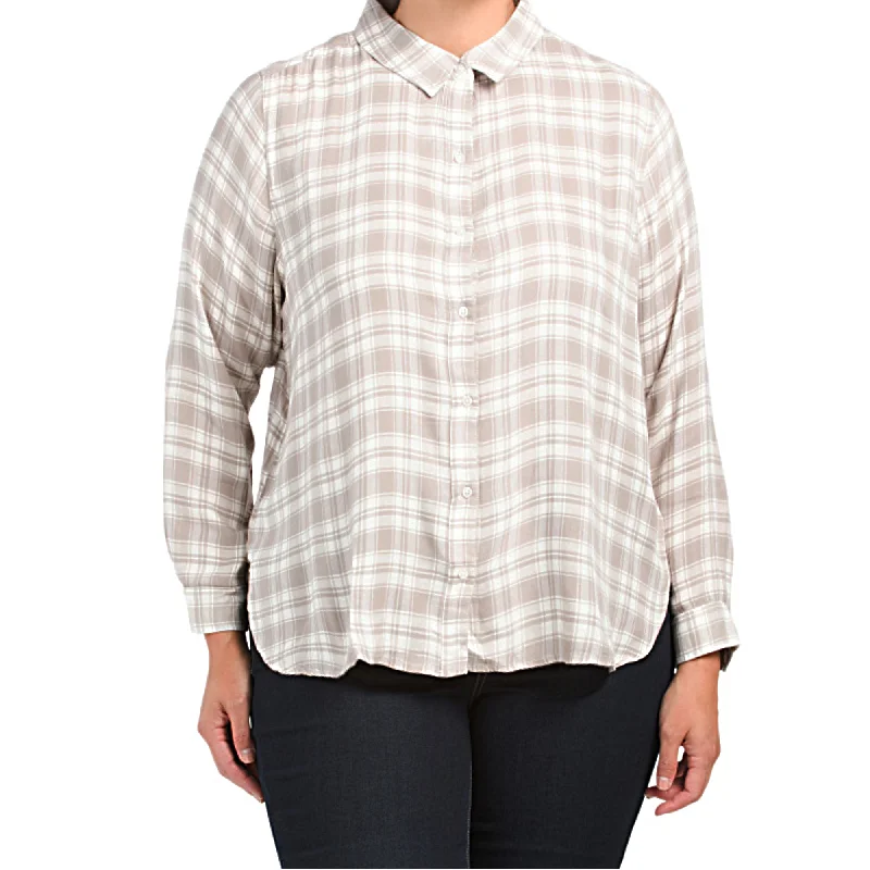 Lucky Brand Women's Plus Classic Collar Plaid Button Down Shirt