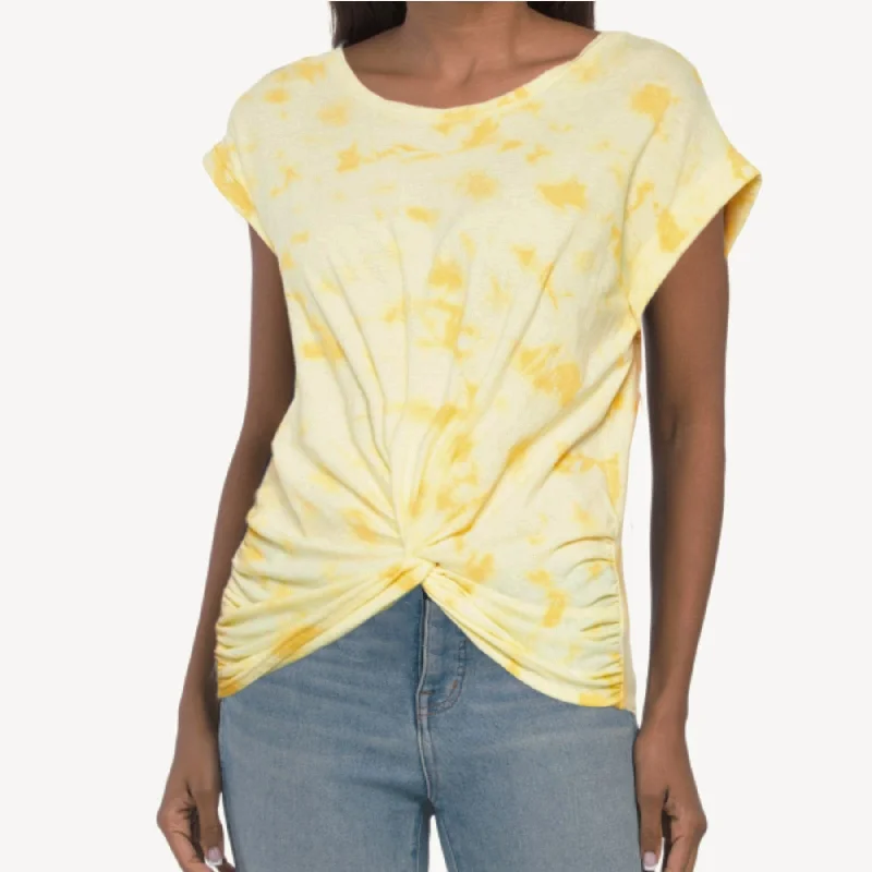 Lucky Brand Tie-Dye Twist-Front Lightweight Cotton T-Shirt