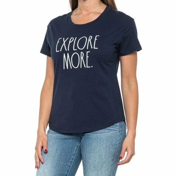 Rae Dunn Women's Explore More Graphic Print Cotton T-Shirt