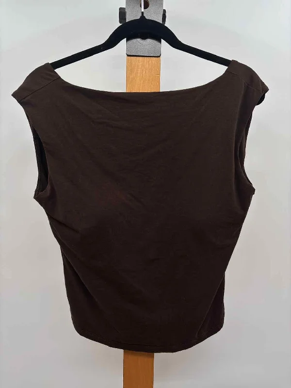 OGL Women's Size XL Brown Solid Sleeveless Shirt