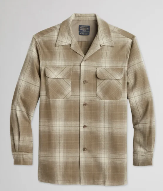 Pendleton Men's Tan Ombre Plaid Board Shirt