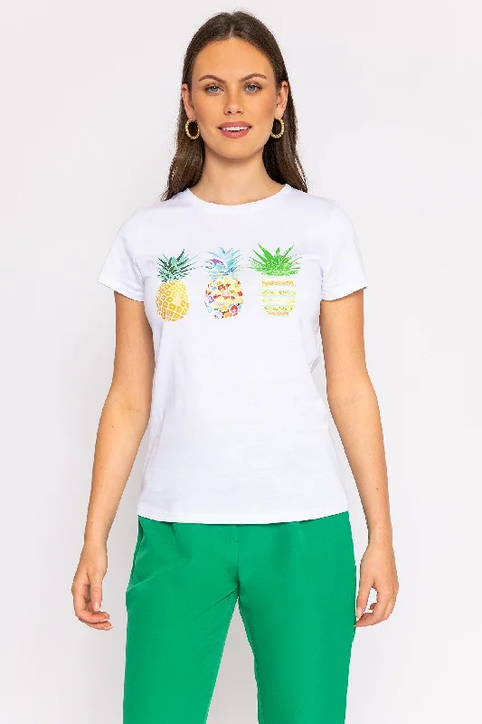 Pineapple Printed T-Shirt in White