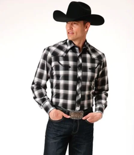 Stetson Men's Long Sleeve Retro Plaid Snap Shirt