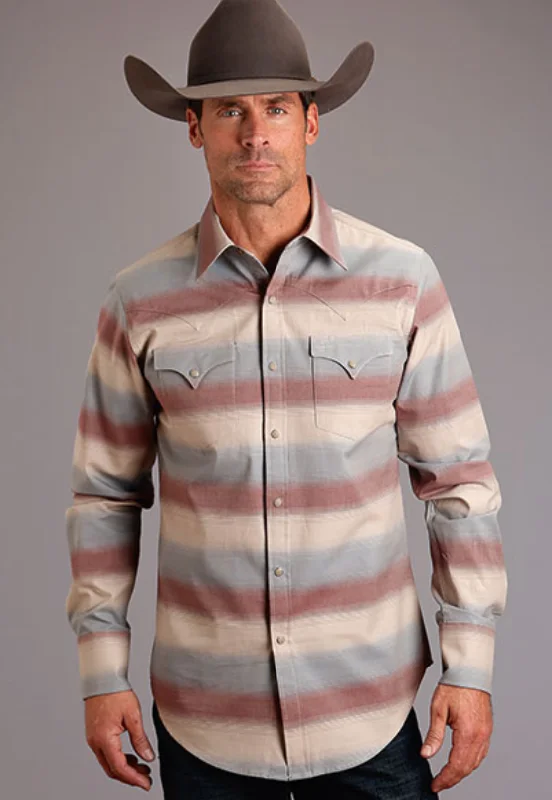 Stetson Men's Long Sleeve Serape Ombre Snap Shirt