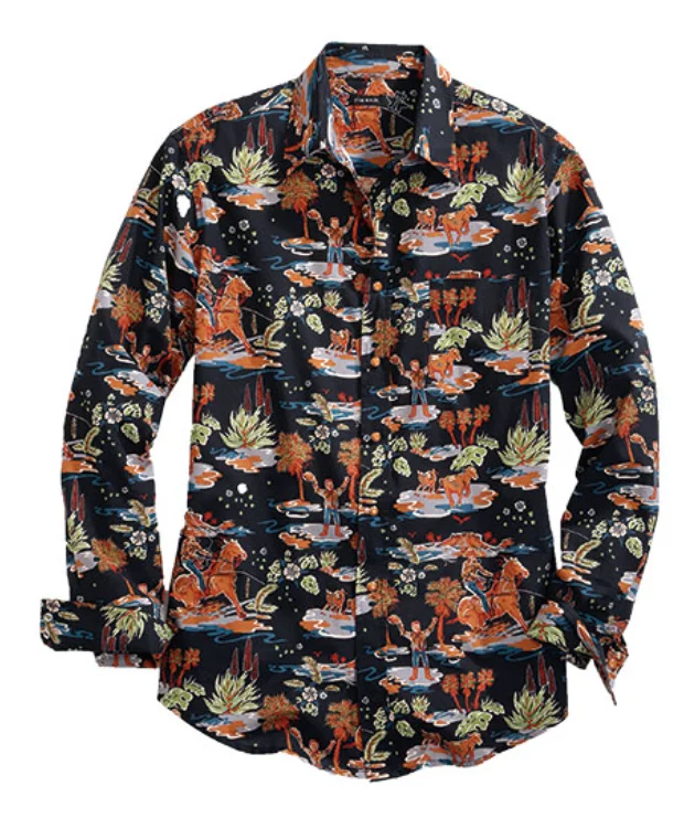 Stetson Men's Long Sleeve Western Print Shirt