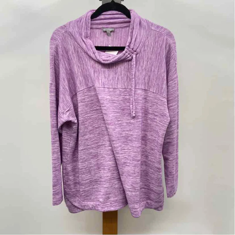 Talbots Women's Size XLP Purple Heathered Long Sleeve Shirt