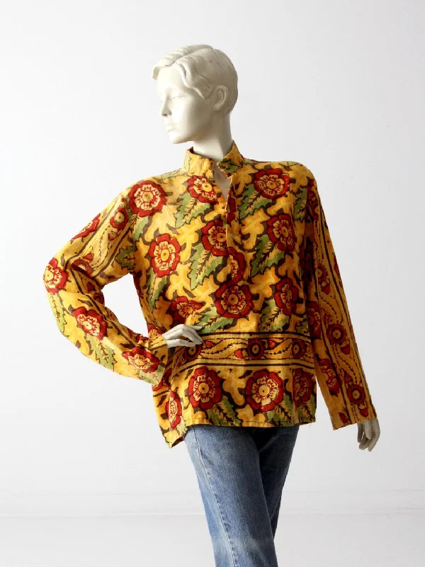 vintage 1970s flower print shirt