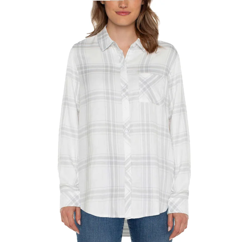 Well Worn Women's' Long Sleeve Classic Plaid Button-Up Shirt